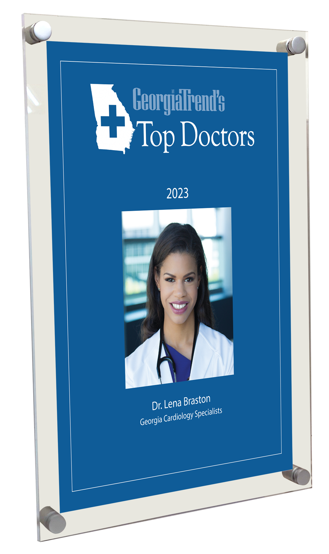 Georgia Trend Top Doctor Acrylic Standoff Plaque georgia-trend-top-doctor-acrylic-standoff-plaque