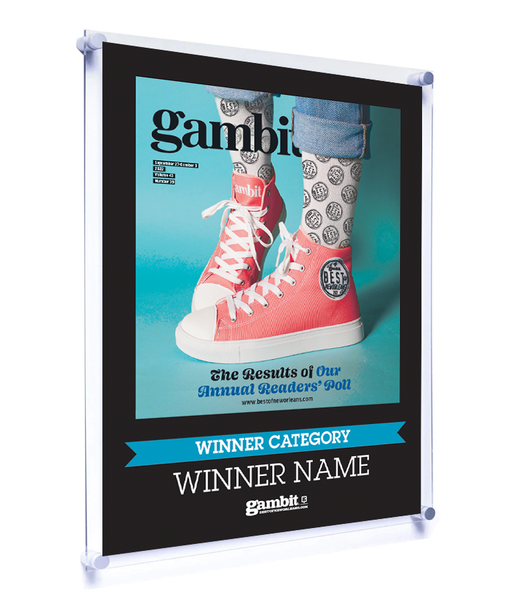 Gambit "Best of New Orleans" Award Plaque - Acrylic Standoff
