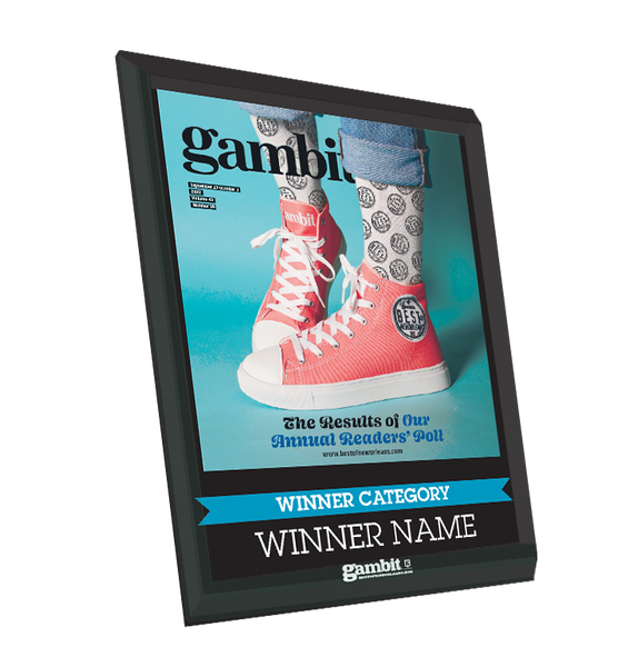 Gambit "Best of New Orleans" Award Plaque - Crystal Glass