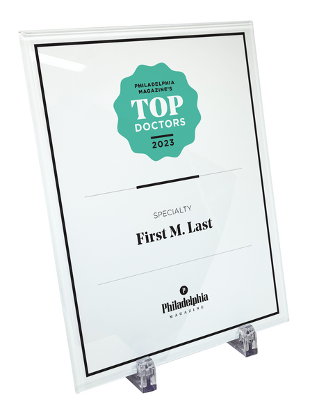 Philadelphia magazine Top Doctors Award - Glass