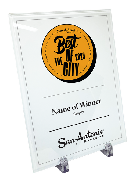 San Antonio Magazine "Best of the City" Glass Cover Award Plaque