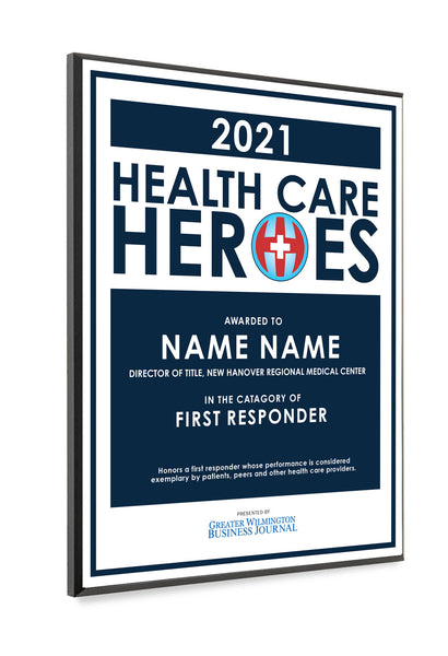 Greater Wilmington Business Journal Healthcare Heroes Plaque