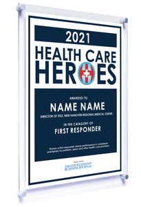 Greater Wilmington Business Journal Healthcare Heroes Plaque
