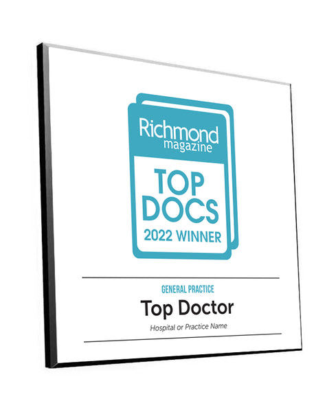 Richmond Magazine "Top Docs" Logo Award Plaque