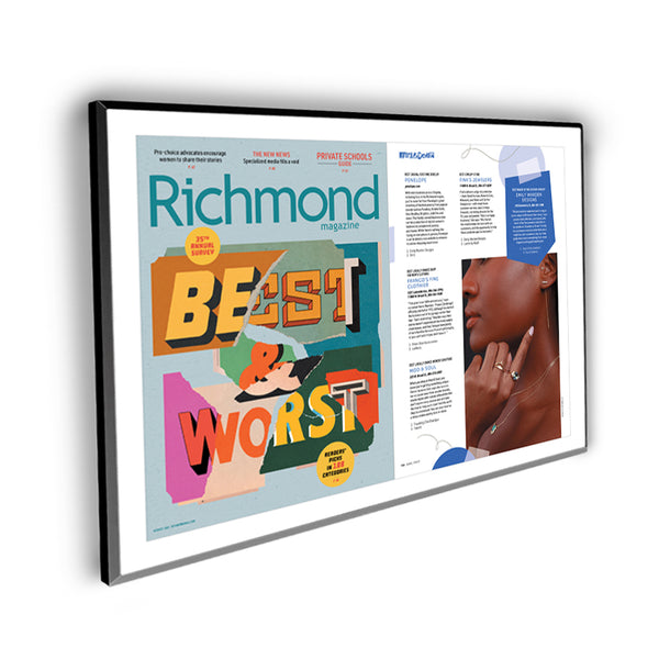 Richmond Magazine "Best & Worst" Cover / Article Plaque - 18" x 12"