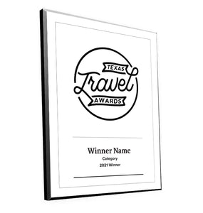 Austin Monthly "Texas Travel Awards" - Mounted Archival Award Plaque