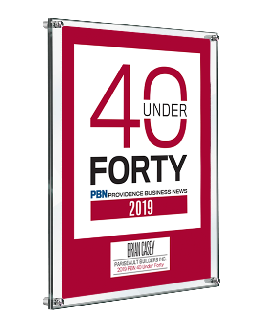 Providence Business News 40 Under Forty Plaque Award - Acrylic Standoff by NewsKeepsake