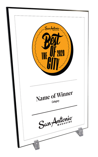 San Antonio Magazine "Best of the City” Mounted Archival Award Plaque