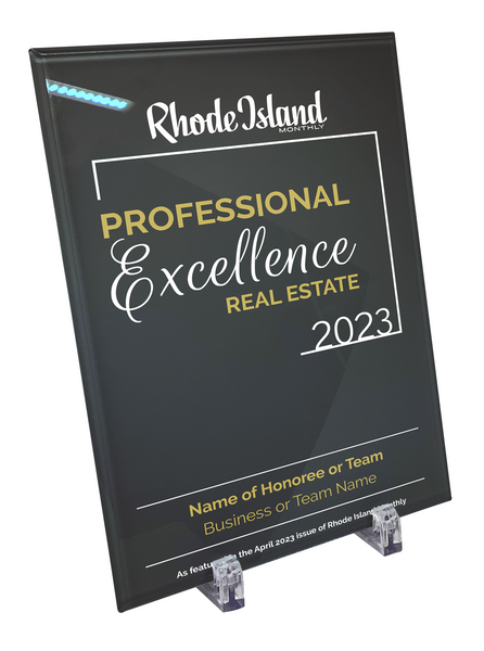 Rhode Island Monthly Excellence in Real Estate Award | Glass Plaque