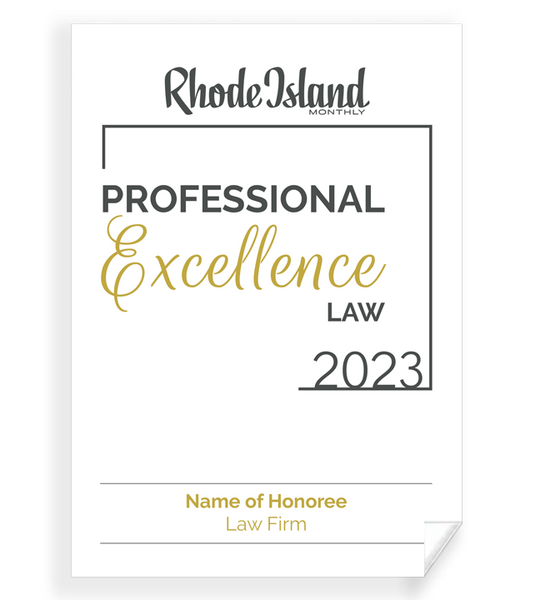 Rhode Island Monthly Professional Excellence in Law Award Window Decals