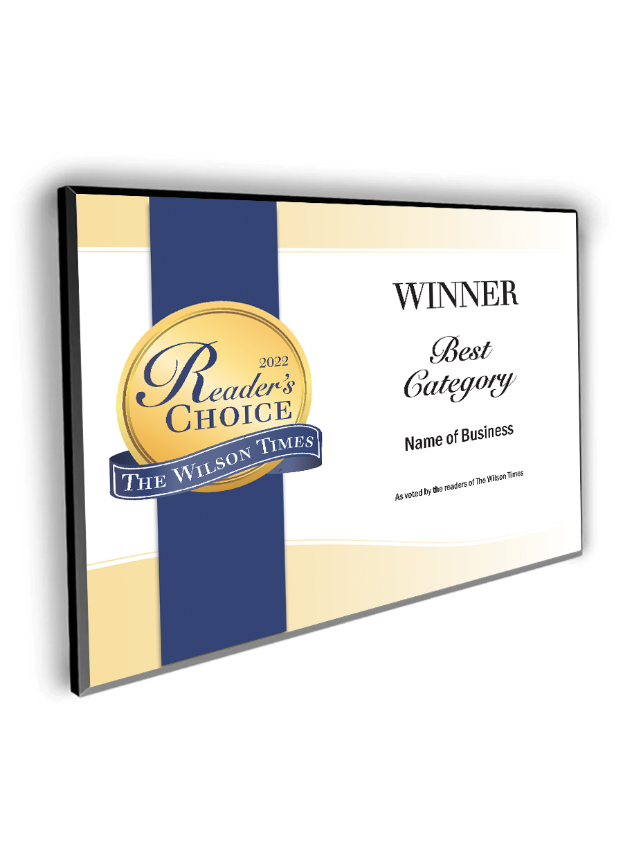 Wilson Times "Readers' Choice" Award - Modern Hardi-plaque