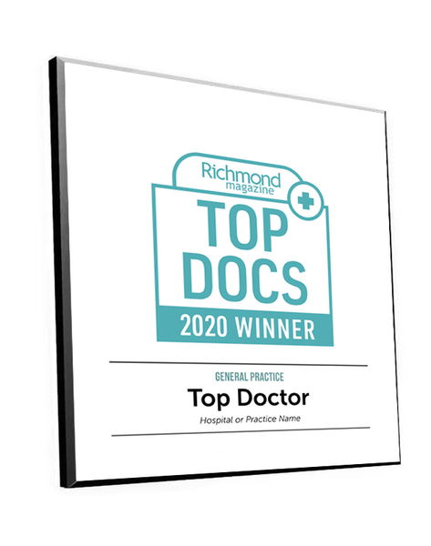 Richmond Magazine "Top Docs" Logo Award Plaque by NewsKeepsake