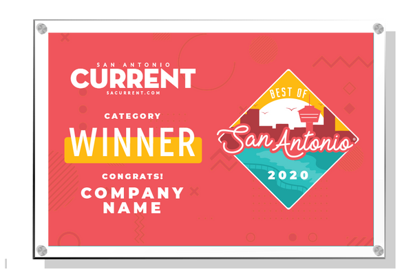 San Antonio Current "Best of San Antonio" Award Plaque - Acrylic Standoff