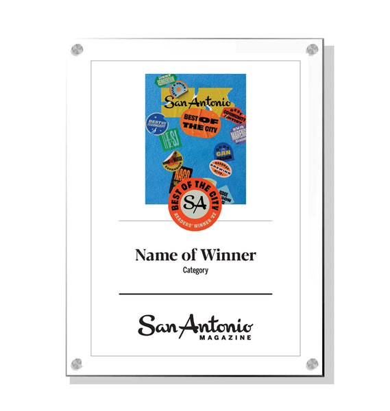 San Antonio Monthly "Best of the City" Award - Acrylic Standoff Plaque