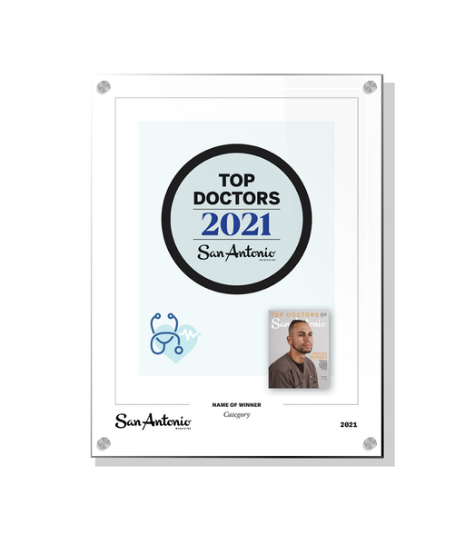 San Antonio Magazine "Top Doctors" Award - Acrylic Standoff Plaque by NewsKeepsake