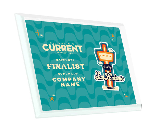 San Antonio Current "Best of San Antonio” Award Plaque - Glass