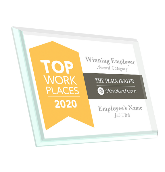 Top Workplace Award Plaque | Crystal Glass by NewsKeepsake