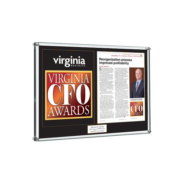 Virginia CFO Cover / Article Plaque Plaque - Acrylic Standoff