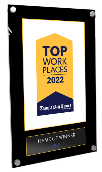 Tampa Bay Times Top Workplaces Award - Acrylic Standoff Plaque