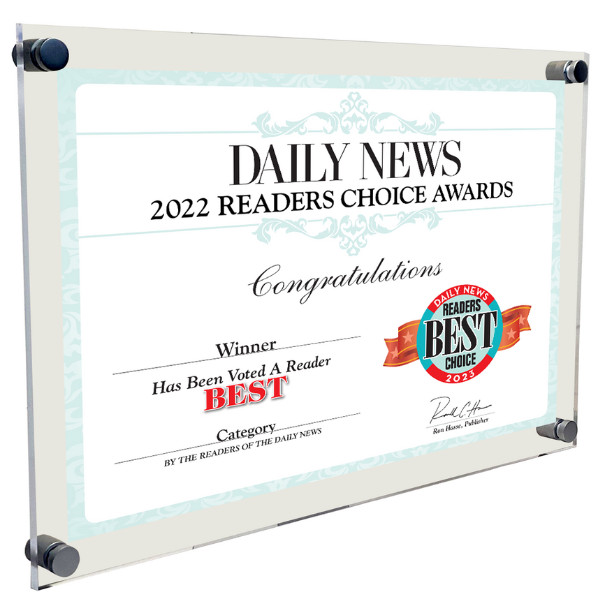 LA Daily News Best Of and Readers Choice Certificate - 10