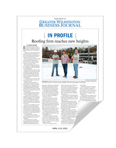 Greater Wilmington Business Journal Single-Page Article Reprints