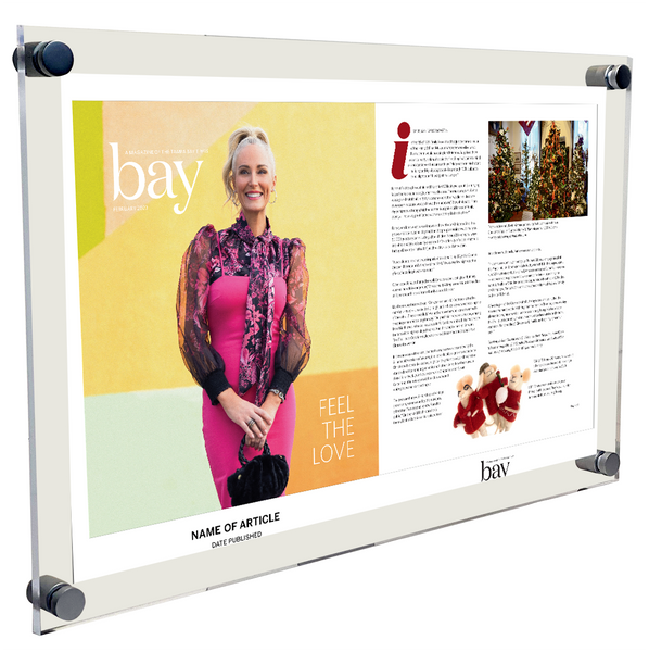 bay Magazine Article - Acrylic Standoff Plaque