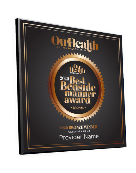 OurHealth Best Bedside Manner Award Plaque