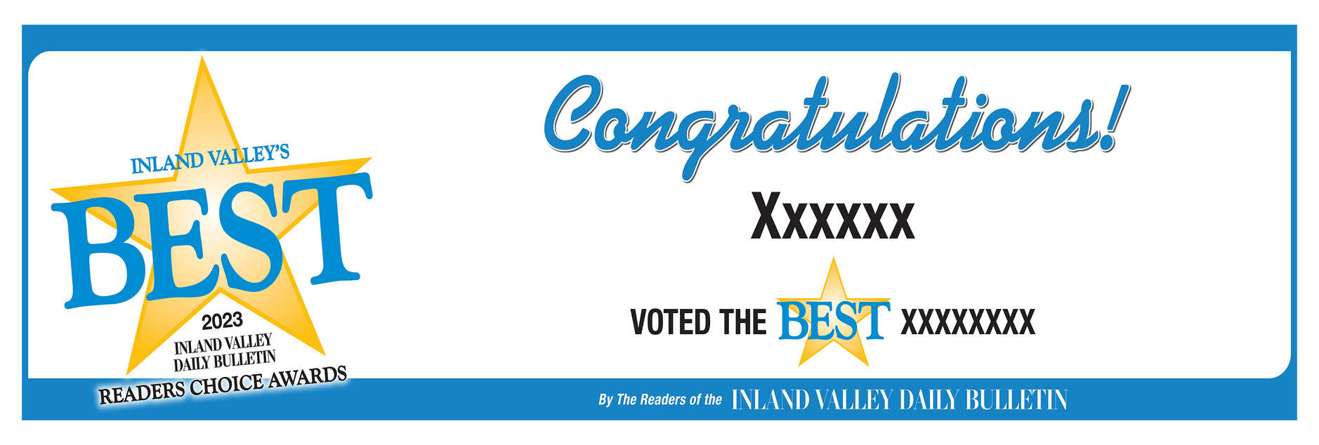 IVDB Best Of Certificate and Readers Choice Award | Outdoor Banners