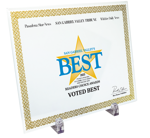 SGVN Best Of Certificate and Readers Choice - Crystal Plaque