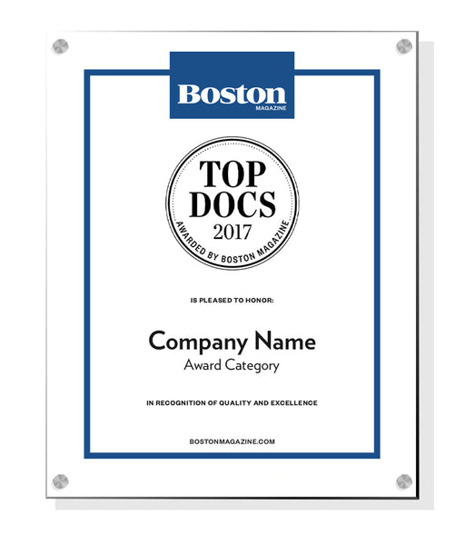 Boston Magazine Top Doctors Award - Acrylic Standoff Plaque