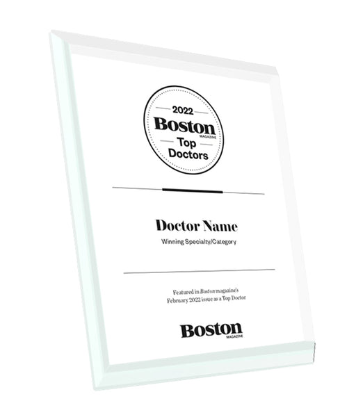 Boston Magazine Top Doctors Logo Award Plaque - Crystal