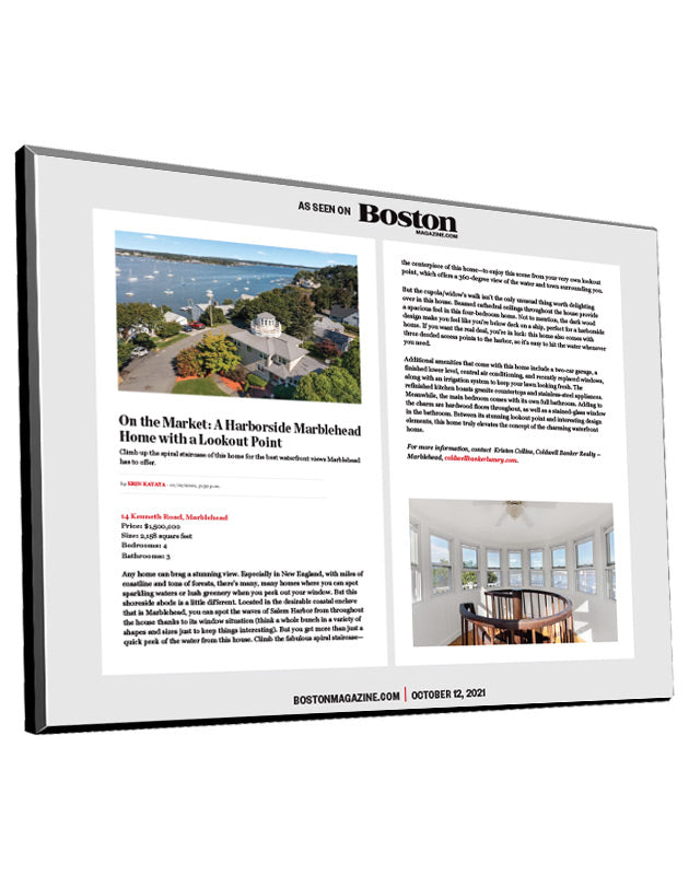 Boston Magazine Online Article Display Plaque