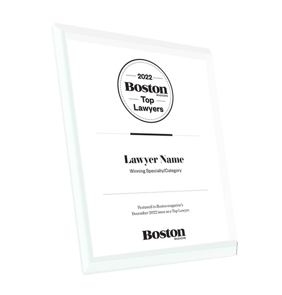Boston Magazine Top Lawyers - Crystal Glass Plaque