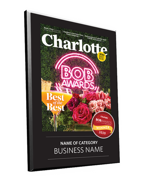 Charlotte Magazine "BOB" Award Plaque by NewsKeepsake