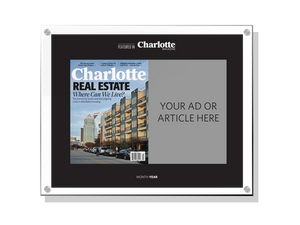 <em>Charlotte</em> Magazine Advertiser or Article Display - Acrylic Standoff Plaques by NewsKeepsake