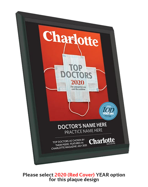 Charlotte Magazine Top Doctors Award Plaque - Glass by NewsKeepsake