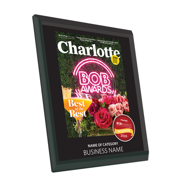 Charlotte Magazine "BOB" Award Plaque - Glass by NewsKeepsake