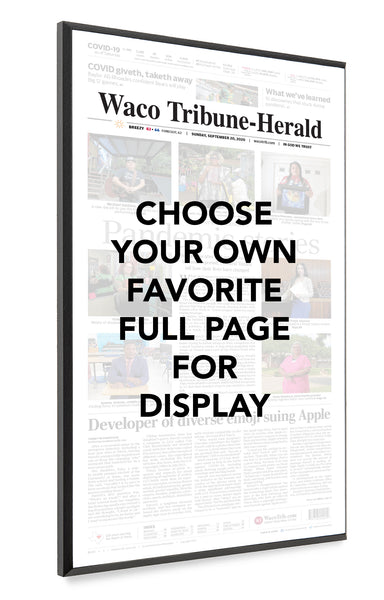 Waco Tribune-Herald Front Page - Wood Plaque