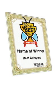 Coastal Bend Publishing Best of Awards - Crystal Glass