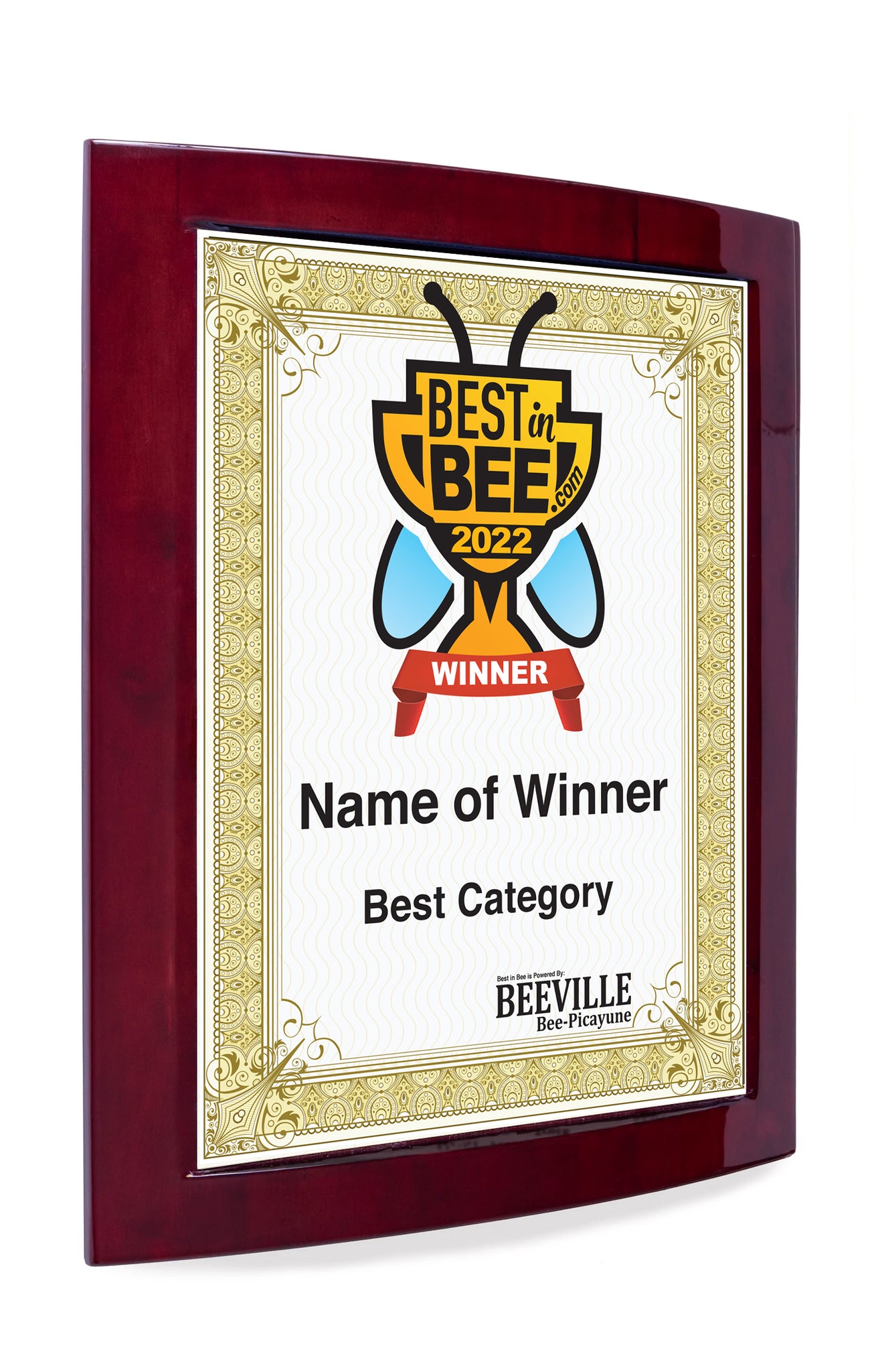 Coastal Bend Publishing Best of Awards - Rosewood with Metal Inlay