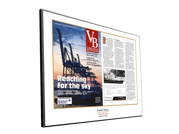 Virginia Business Cover / Article Plaque by NewsKeepsake
