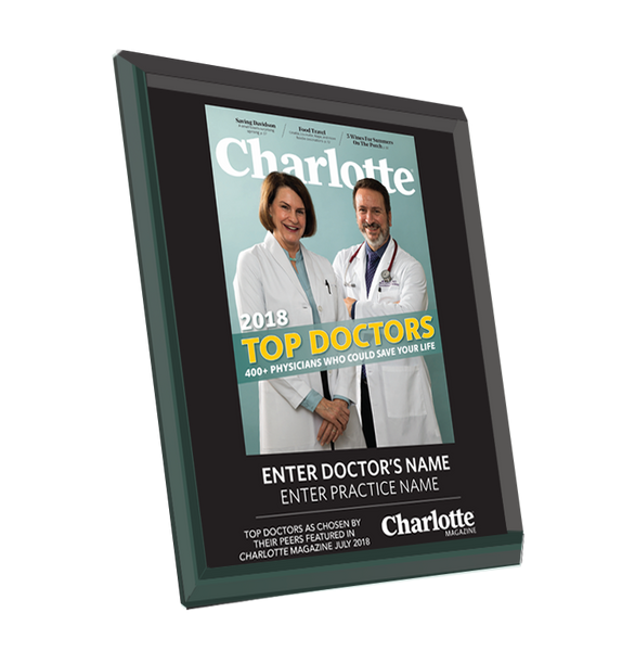 Charlotte Magazine Top Doctors Award Plaque - Glass by NewsKeepsake