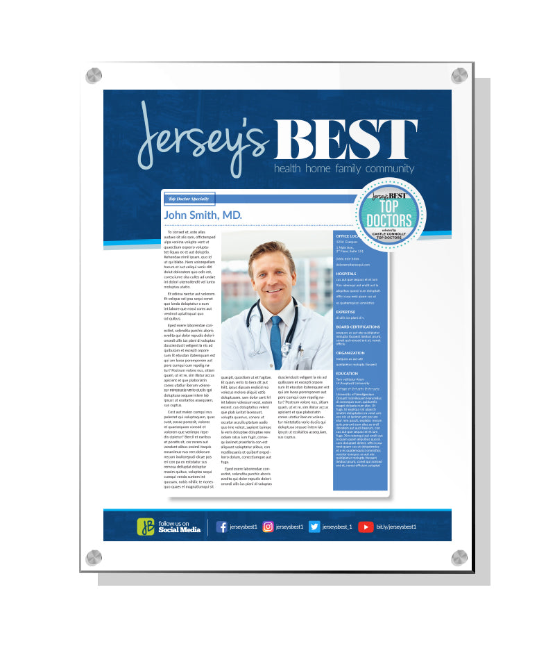 Jersey's Best "Top Doctors" Award - Acrylic Standoff Plaque