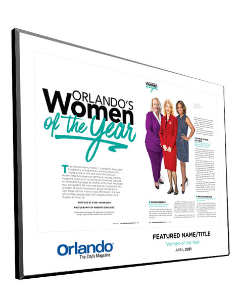 Orlando Magazine Article & Cover Spread Plaque - Modern Hardi-Plaque