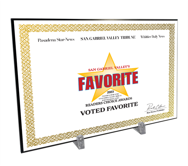 SGVN Best Of and Readers Choice Certificate - Modern Hardi-plaque