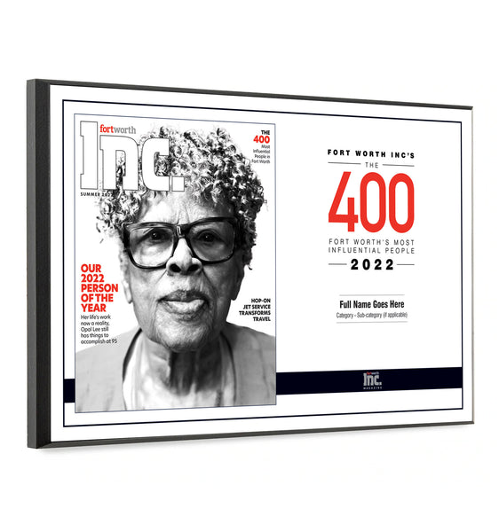 Fort Worth Inc. 400 Award Spread Melamine Plaque