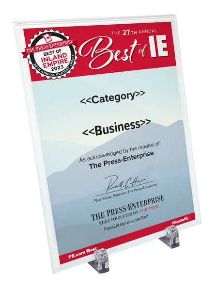Best of Inland Empire Readers Choice - Crystal Plaque