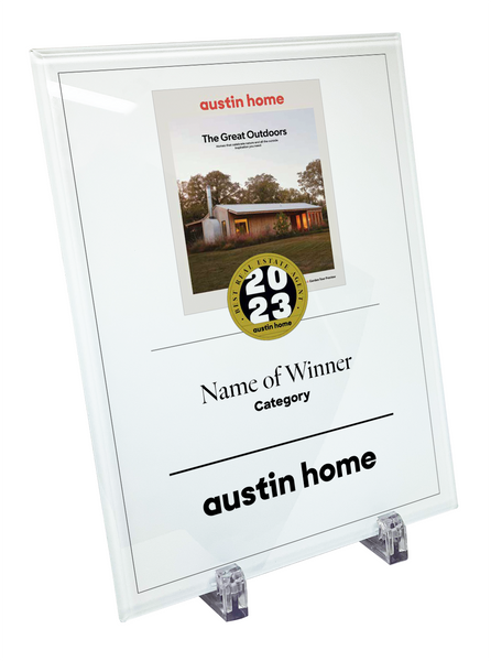 Austin Home "Best Real Estate Agents" Crystal Glass Award Plaque