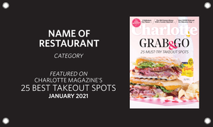 Charlotte Magazine 2021 Restaurants Awards - Vinyl Banner by NewsKeepsake
