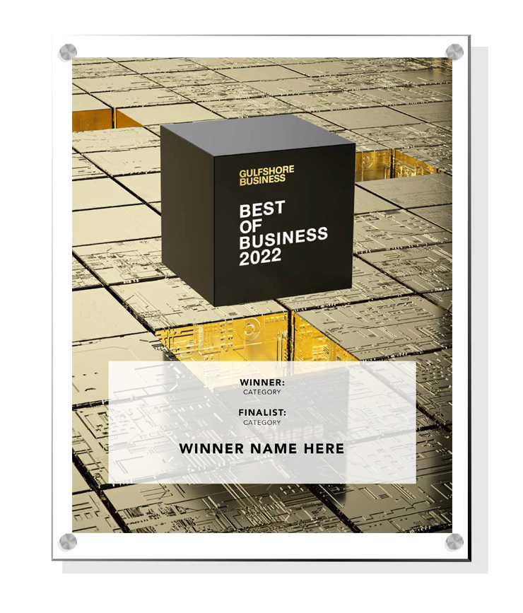 Gulfshore Business Best of Business Award Plaque
